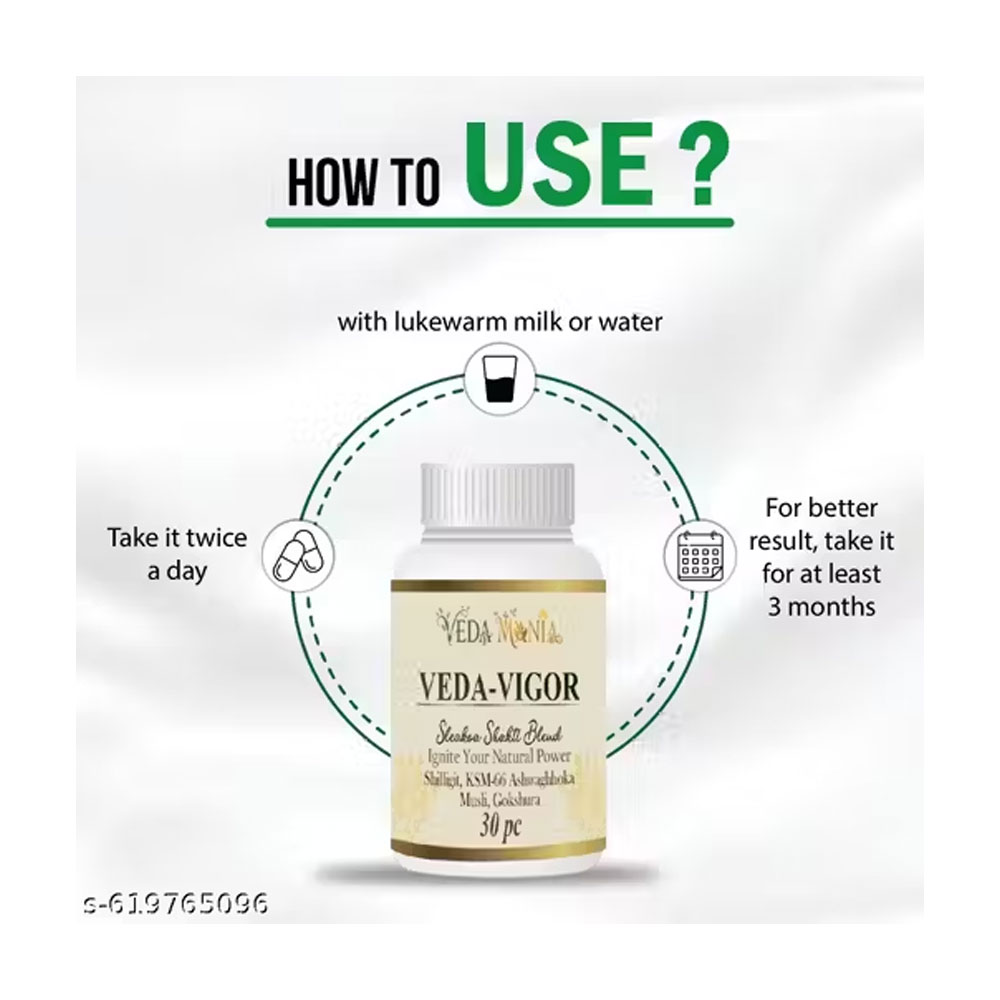 Veda Mania Veda-Vigor Ayurvedic Capsule with Free Man Power Oil - Image 3